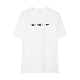 BURBERRY 巴宝莉 男士字母徽标印花棉质圆领短袖T恤 白色 8084234 A1464