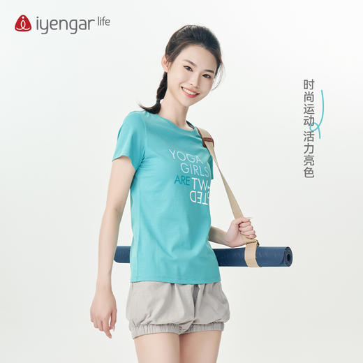 艾扬格life C1160瑜伽女孩女装瑜伽短袖T恤 商品图3