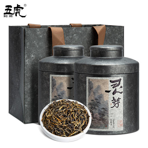 【送礼】茶叶 红茶 金骏眉 灵芽  浓香型 正宗武夷茶 罐装礼盒 五虎 125g 商品图5