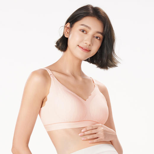 都市丽人快乐妈咪孕哺内衣女蕾丝随意裁文胸无尺码3/4杯薄款无钢圈三排扣LB42L3 商品图2