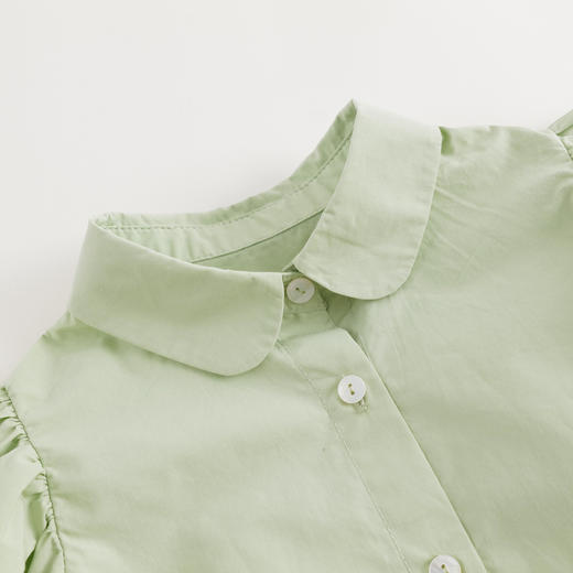 【马克珍妮芦芙】女童荷叶边短袖衬衫儿童纯棉上衣夏装新款240571 商品图2