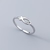 S925银单钻镂空小鱼戒指开口可调节 商品缩略图1