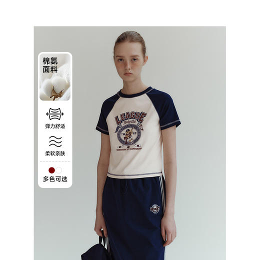 TeenieWeenie小熊卡通字母短袖圆领T恤女夏季女t恤TTRA246417N 商品图0