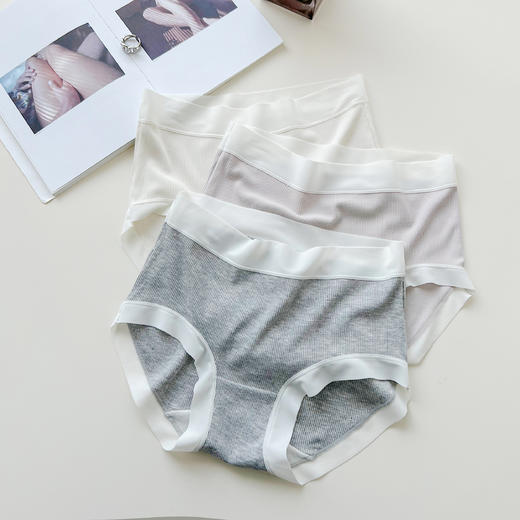 老米优品/ 3条装！云朵般柔软《春款🌸会呼吸的罗纹小内》吸湿透气性好、柔软亲肤，治愈色系！NK240306A 商品图4