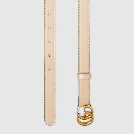 GUCCI 古驰 女士 GG Marmont系列 窄版腰带 米色 409417 0YA0G 5701 商品图2