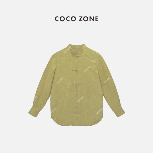COCO ZONE2024新中式国风长袖衬衫立领盘扣设计上衣24C10313 商品图0