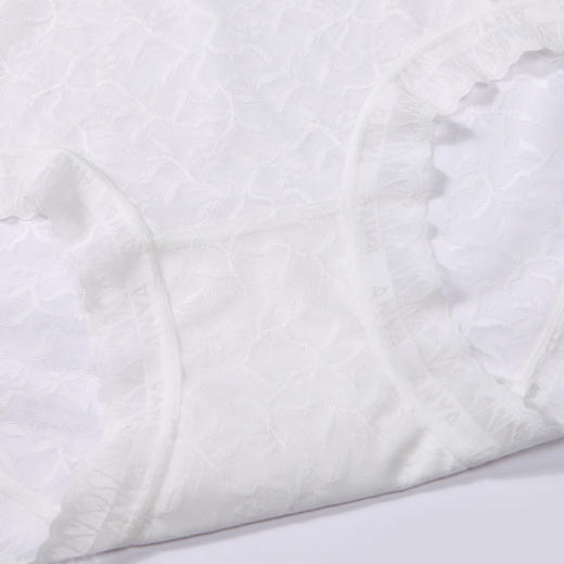 都市丽人基础系列蕾丝网布内裤女锦提花女士内裤中腰平角内裤LK45C6 商品图7