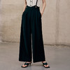 EITIE爱特爱夏季新款高腰阔腿裤通勤宽松显瘦百搭纯色长裤7405104 商品缩略图1