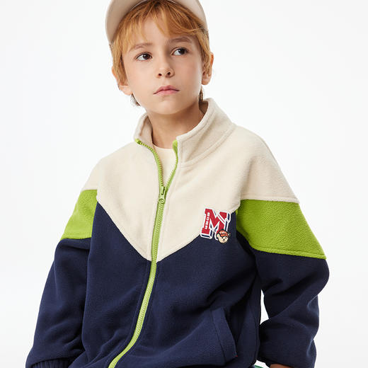 【秒2】【MQD】童装中大童韩版连帽卫衣秋季新款儿童摇粒绒立领外套9633W0801 商品图1