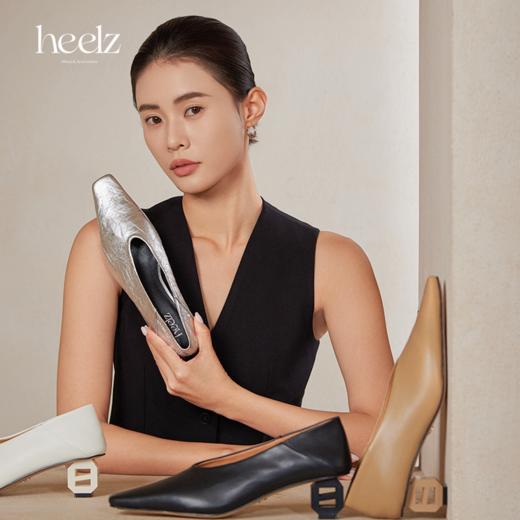 heelz设计师手工鞋履 ｜H灯笼跟鸭嘴奶奶鞋抓花牛皮45mm 商品图1