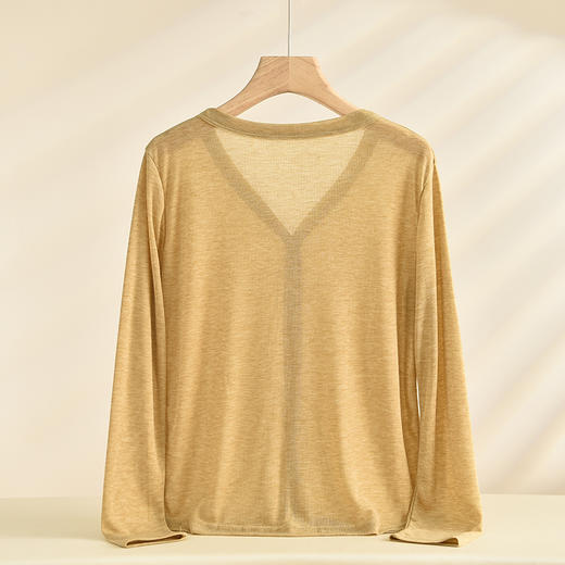 2024年秋款天丝开衫小众V领外套上衣女宽松百搭 商品图1