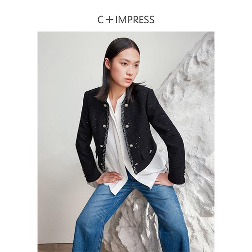 西嘉C+IMPRESS/西嘉高定暗格肌理亮片小香风外套女WT2401066 商品图0