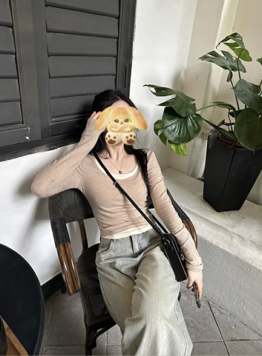 <曾小咸推荐>  假两件感拼接撞色上衣 商品图3