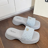 【韩版网红 厚底拖鞋女】夏季休闲外穿 新款纯色海边沙滩一字拖 商品缩略图8