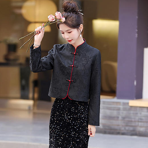 春款短外套新中式盘扣外套立领短外套HR- LT9010 商品图3