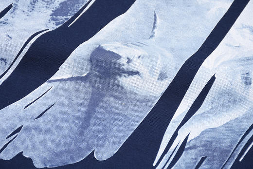 鲨鱼 山脉与鲨鱼印花 纯棉 圆领短袖T恤 PSS159 商品图12