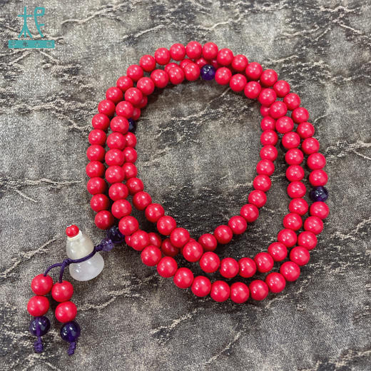108朱砂紫水晶樱花玛瑙 手串/项链 多用款扩香 手链/项链 商品图3