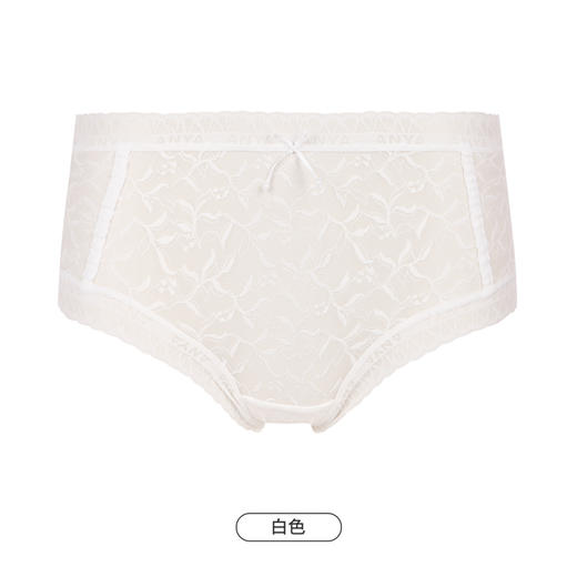 都市丽人基础系列蕾丝网布内裤女锦提花女士内裤中腰平角内裤LK45C6 商品图10