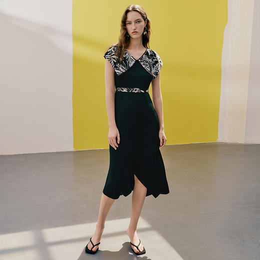 EITIE爱特爱夏季新款气质时尚高腰拼接连衣裙7407170 商品图1