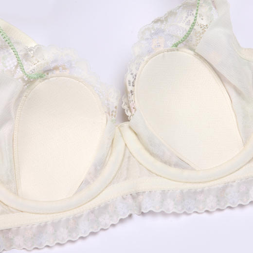 都市丽人自然舒适内衣女蕾丝文胸B杯适穿3/4杯超薄款速干软钢圈三排扣LB43C1 商品图9