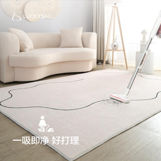 LUCKYSAC现代简约客厅地毯侘寂风网红高级感轻奢沙发地垫卧室房间床边毯 商品图3