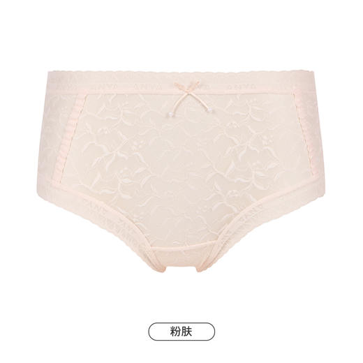 都市丽人基础系列蕾丝网布内裤女锦提花女士内裤中腰平角内裤LK45C6 商品图12
