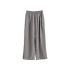 绽放132朵/浅灰色棉麻提花松紧腰阔腿裤2024春季新款洒脱休闲长裤 商品缩略图3