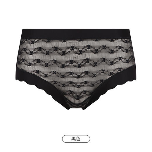 都市丽人基础系列蕾丝网布内裤女蕾丝女士内裤中腰平角内裤LK45C1 商品图9