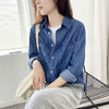 MOMMY KIKO 2024春款天丝莱赛尔蓝色薄款牛仔衬衫复古气质上衣-N2114 商品缩略图4