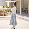 2024春新款时尚中式盘扣短外套印花压皱半身裙两件套套装XPHG98【预售7天】 商品缩略图2
