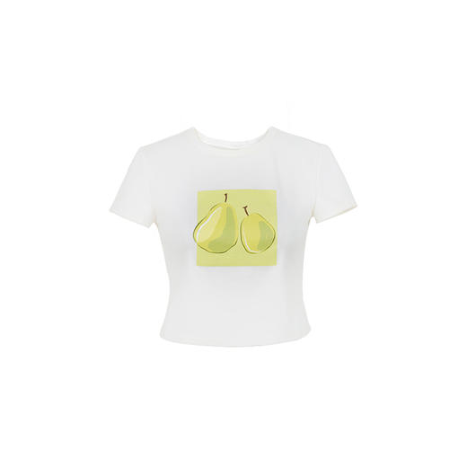 【周四精选福利】HeyDress水果印花T恤女夏季复古圆领修身短半袖百搭休闲短袖上衣 商品图4