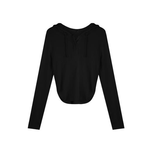 春夏新款【纯欲风连帽长袖T恤】修身显瘦内搭打底衫 ins风上衣 商品图6