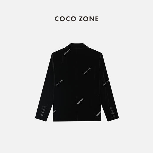 刘一一&COCO ZONE气质黑色西装外套秋丝绒休闲西服桑蚕丝23C29512 商品图1