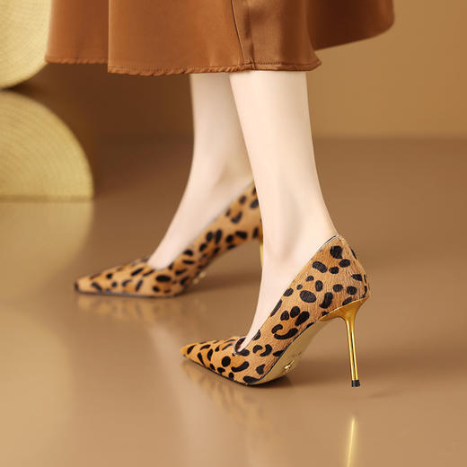 【预售5天】性感百搭，马毛真皮尖头高跟单鞋XC&S158 商品图4