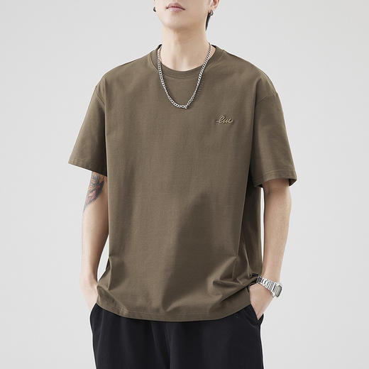 短袖t恤男夏季简约休闲百搭打底衫冰丝棉微宽松凉感上衣半袖   AY-az8074【Z8074】 商品图0