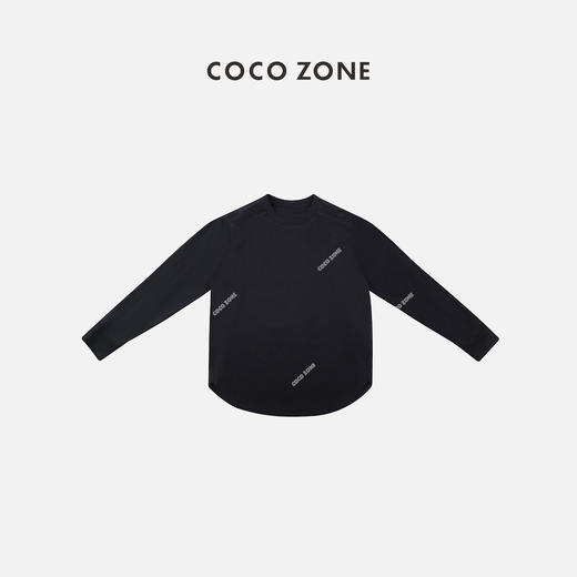 COCO ZONE春季圆领下摆圆弧上衣百搭纯色长袖T恤CC1A0379 商品图1