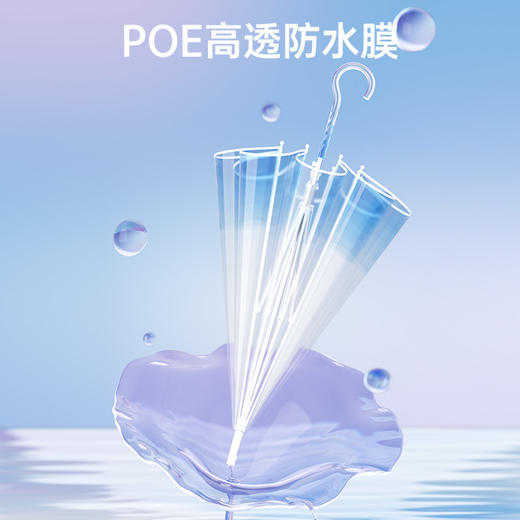 左都水母透明长柄雨伞 商品图3