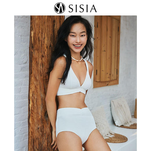 sisia2024新款泳衣女性感深v显瘦高腰分体泳衣泡温泉低腰比基尼 商品图1