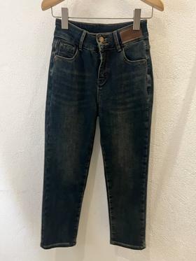 冬季派对复兴-复合绒基础烟管牛仔裤 154872451