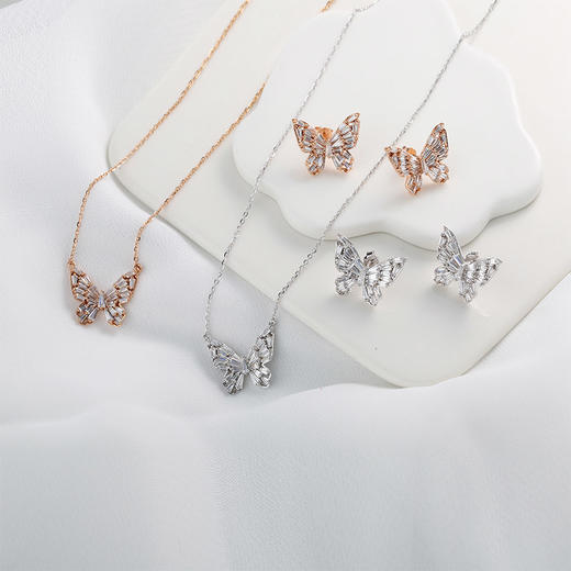 【宏艺珠宝】庄生晓梦银耳饰项链·银s925套饰 商品图3