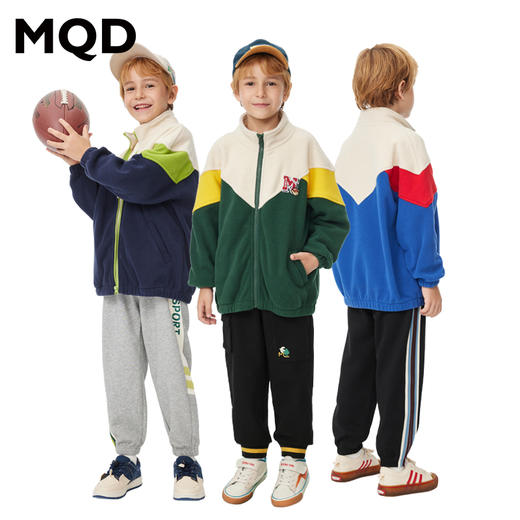 【秒2】【MQD】童装中大童韩版连帽卫衣秋季新款儿童摇粒绒立领外套9633W0801 商品图0