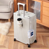 积分免费兑：DULA高颜值带杯架多功能行李箱男女拉杆箱旅行箱密码箱子皓月白24英寸 商品缩略图5