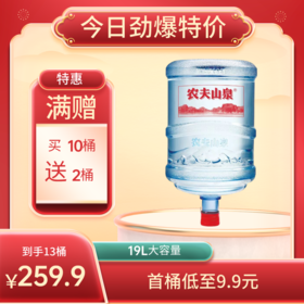 农夫山泉19L升 桶装水水饮用水矿泉13桶