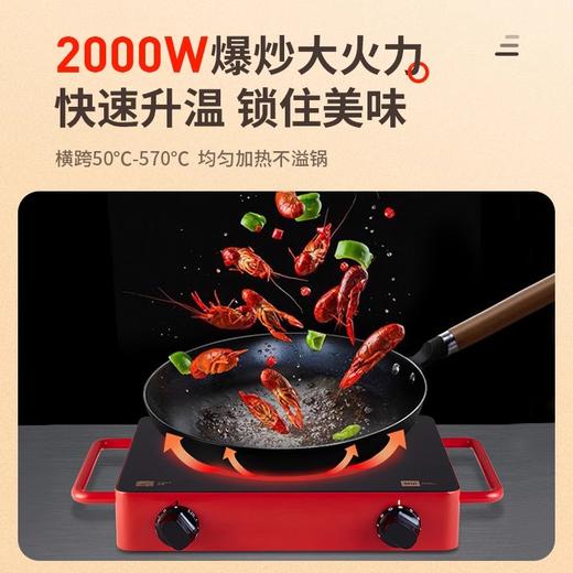 米技（MIJI）米技电陶炉电磁炉不挑锅具 双圈定时 低辐射家用大火力升级款2000w两件套 商品图5