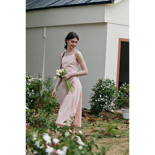 （小眠专属）HeyDress法式吊带裙女夏季扭结收腰设计感连衣裙气质显瘦纯棉裙子 商品图1