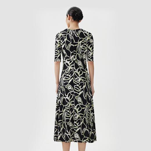 L2朗姿短袖中长印花A字裙女法式收腰修LSEK05JOP452B11 商品图3