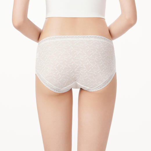 都市丽人基础系列蕾丝网布内裤女锦提花女士内裤中腰平角内裤LK45C6 商品图3