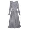 西嘉C+IMPRESS/西嘉抽褶长袖针织连衣裙女士显瘦纸片人天丝一字领LYQ2401081 商品缩略图4