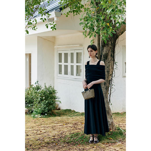 【周四精选福利】HeyDress法式U领连衣裙女夏季裹肩收腰伞摆两件套设计感套装裙子 商品图1