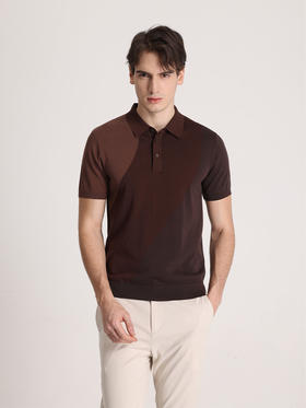 callisto咖色弹力混纺T恤 STTSS231C